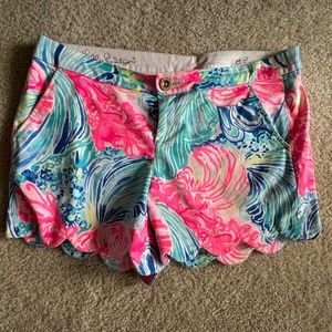 Lilly Pulitzer Shorts Buttercup Scallop Sz 8